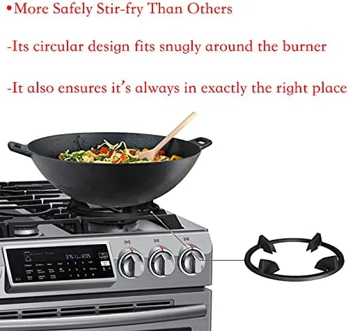 Close look at the Charbrofire Wok Ring, Replacement Parts Cast Iron Wok Support Ring build quality