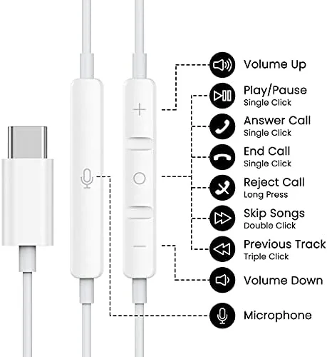 Close look at the USB C Headphones for iPhone 17 16 15 Pro Max build quality