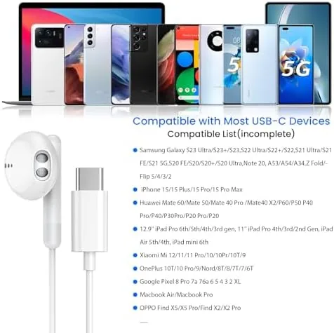 Another view of the USB C Headphones for iPhone 17 16 15 Pro Max