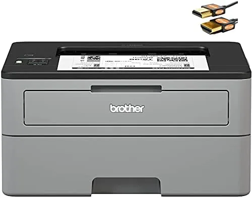 The Brother HL-L2350DW laser printer on a home office desk