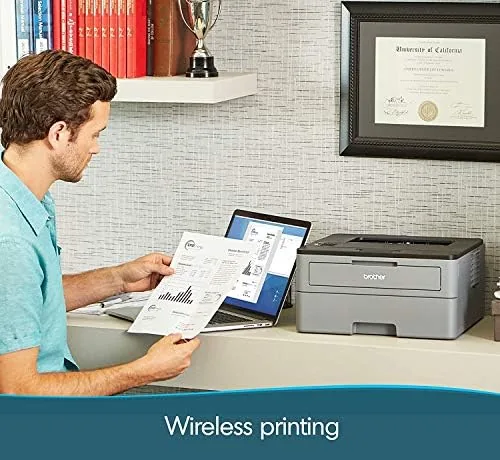 A phone sending a print job to the Brother printer over WiFi