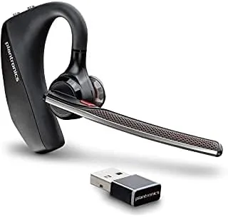The Plantronics Voyager 5200-UC Bluetooth Headset Bundle w/Bonus Wall Charger #206110-01-B in real use