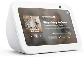 Echo Show 5 top controls with volume and mute switch visible
