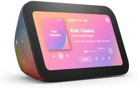 Close view of the Echo Show 5 Kids Galaxy fabric shell