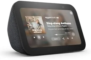 Echo Show 5 camera shutter slid closed over the lens