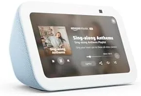 Echo Show 5 top edge with mute switch and volume buttons