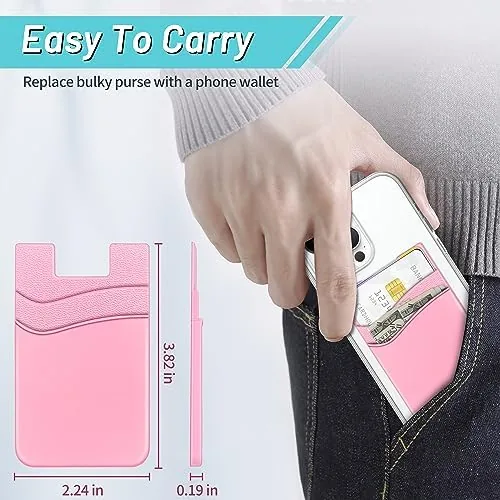 Another view of the SHANSHUI Phone Card Holder, Double Silicone Cellphone Wallet Stick On