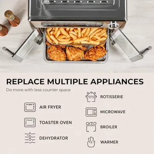 Golden crispy fries air fried in the Emeril Lagasse oven