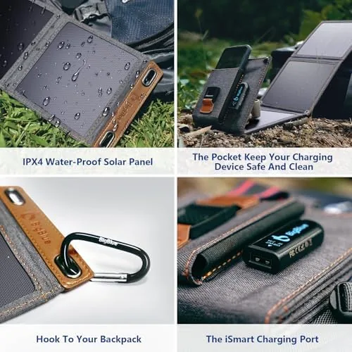 The [Upgraded Tiny Solar Charger] BigBlue 14W Solar Panels with USB-A in real use
