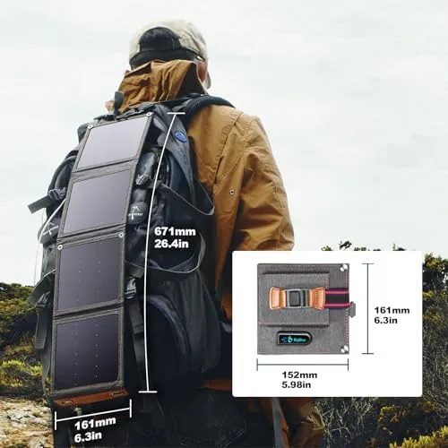 Another view of the [Upgraded Tiny Solar Charger] BigBlue 14W Solar Panels with USB-A