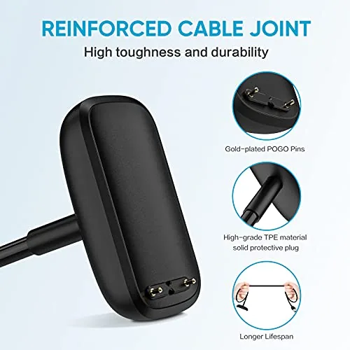 Close look at the [2-Pack] Charger Cable for Fitbit Charge 6/Charge 5/Luxe, Replacement Charger build quality