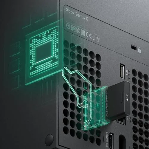 The Xbox storage screen showing the expansion card with installed games