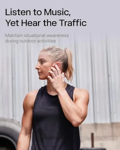 The SHOKZ OpenRun Pro - Open-Ear Bluetooth Bone Conduction Sport Headphones in real use