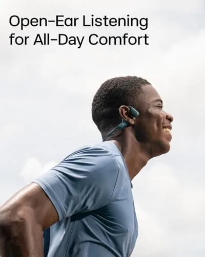 The SHOKZ OpenRun Pro - Open-Ear Bluetooth Bone Conduction Sport Headphones in real use
