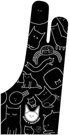 XPPen Digital Drawing Glove - Two-Finger Artist Glove with Cute Cat Print, Suitable for Review: Tested and Rated