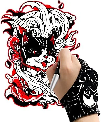 Close look at the XPPen Digital Drawing Glove - Two-Finger Artist Glove with Cute build quality