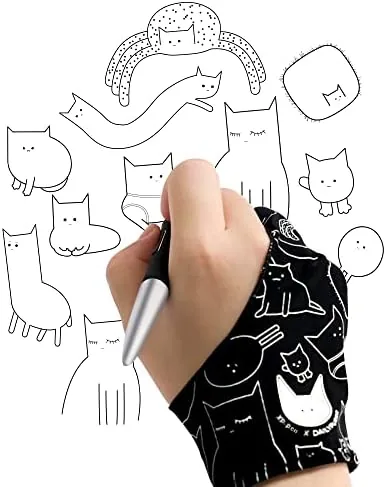 Another view of the XPPen Digital Drawing Glove - Two-Finger Artist Glove with Cute