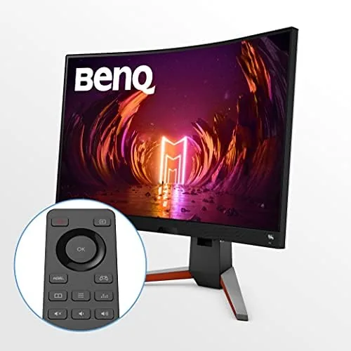 Side by side comparison of the EX3210R with a flat gaming monitor