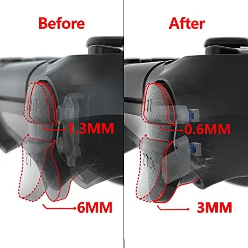 Modded controller beside a stock PS4 controller