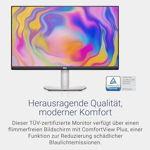 Comparison of the Dell S2722QC with a 4K monitor on a full hub dock