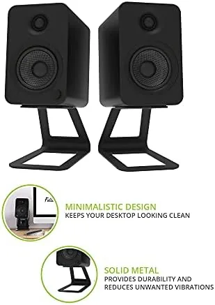 Close look at the Kanto SE4 Elevated Desktop Speaker Stands for Medium Bookshelf Speakers build quality
