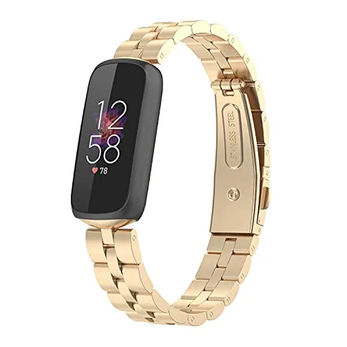 Close look at the AISPORTS Compatible with Fitbit Luxe Band Stainless Steel for Women build quality