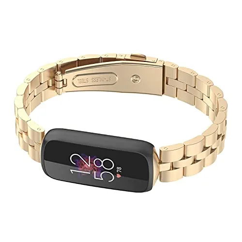 The AISPORTS Compatible with Fitbit Luxe Band Stainless Steel for Women in real use