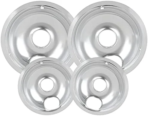 Chrome drip pan sitting in a dishwasher after a cleaning cycle