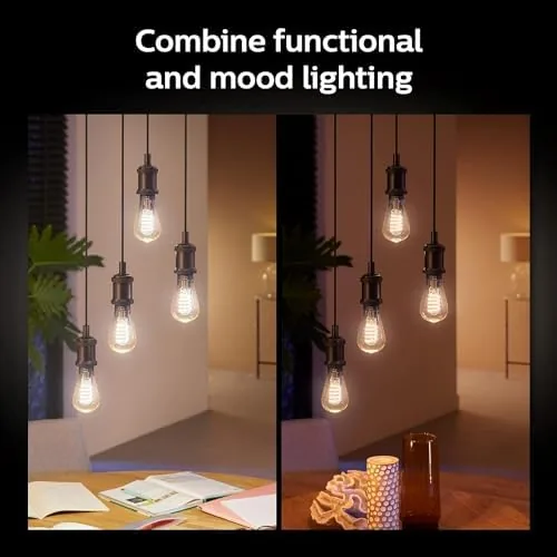 Another view of the Philips Hue Smart 40W ST19 Filament LED Bulb - White