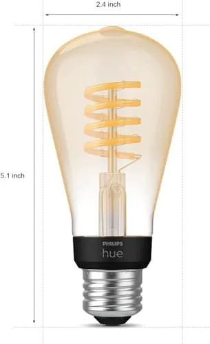 The Philips Hue Smart 40W ST19 Filament LED Bulb - White compared in context