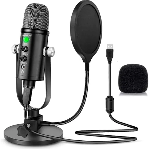 Overview of the USB Condenser Microphone Kit with Desktop Stand and Phone Adapters