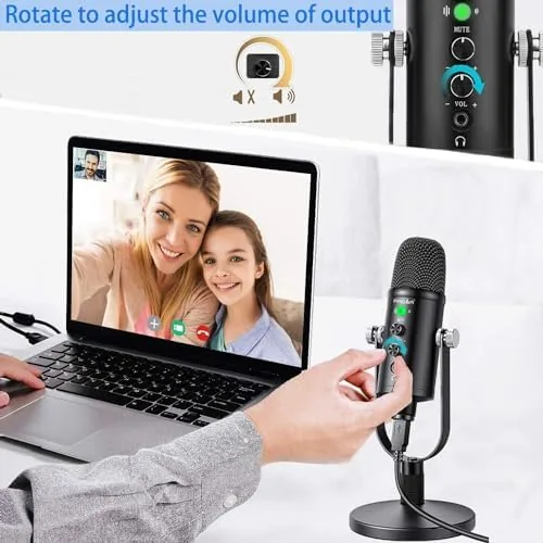 Another view of the USB Condenser Microphone Kit with Desktop Stand and Phone Adapters