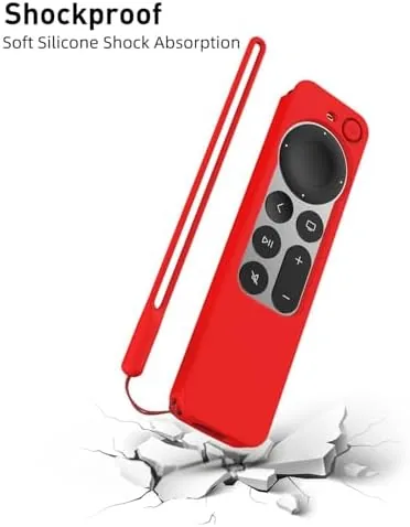 Another view of the Compatible with Apple TV 4K Siri Remote Case 2021, Red