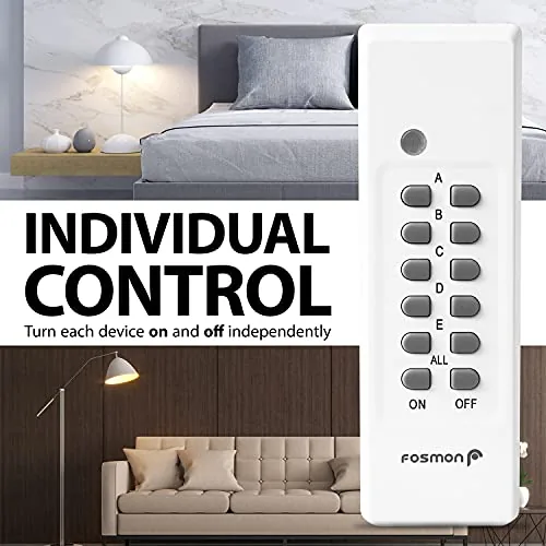 Another view of the Fosmon Wireless Remote Control Outlet Plug Indoor, Battery Operated On/Off