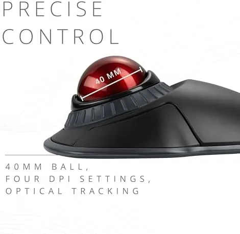 The Kensington Orbit Wireless Trackball with Scroll Ring - Black-Red (K70990WW) in real use