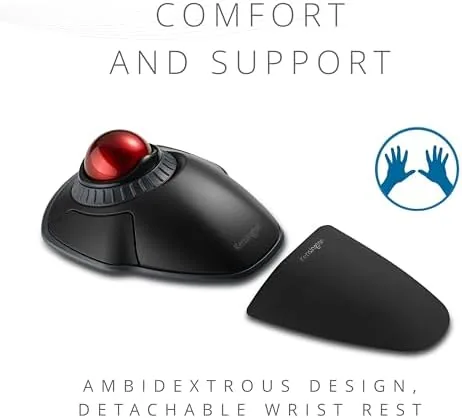 The Kensington Orbit Wireless Trackball with Scroll Ring - Black-Red (K70990WW) compared in context