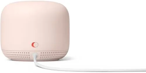 The point on a shelf showing the fabric shell and the LED status light