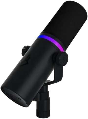 BEACN Dynamic USB microphone on a desktop streaming setup