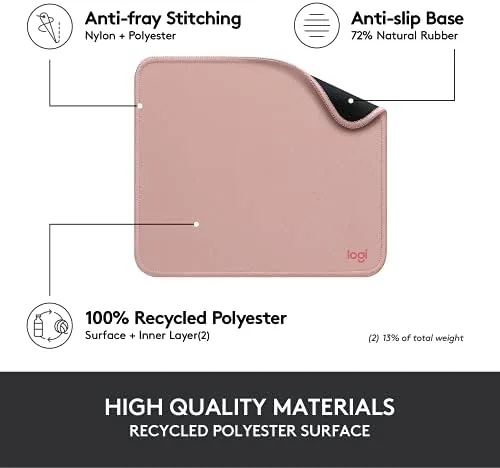 Another view of the Logitech Studio Series Small Mouse Pad, Anti-Slip 9x8 Inches, Darker