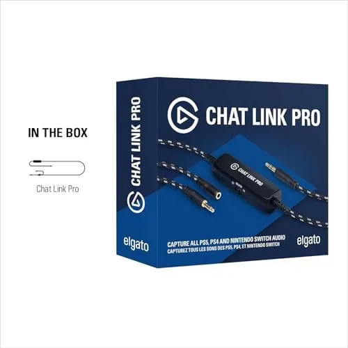 Console streaming desk with the Chat Link Pro connected to a capture card