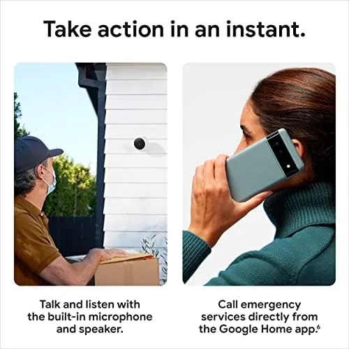 Google Home app showing clips and alert categories for the Nest Cam