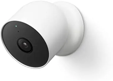 Google Nest Cam Battery mounted on a porch wall