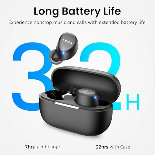 TOZO A1 earbuds in use during a run
