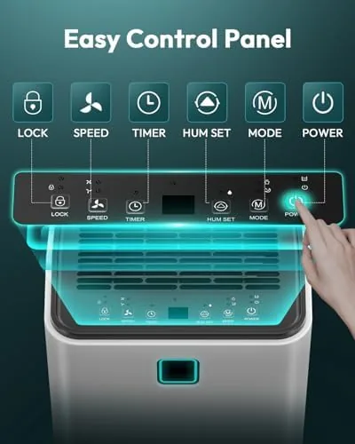 Another view of the 2000 Sq.Ft Dehumidifier for Basement Home Bedroom Bathroom - 36