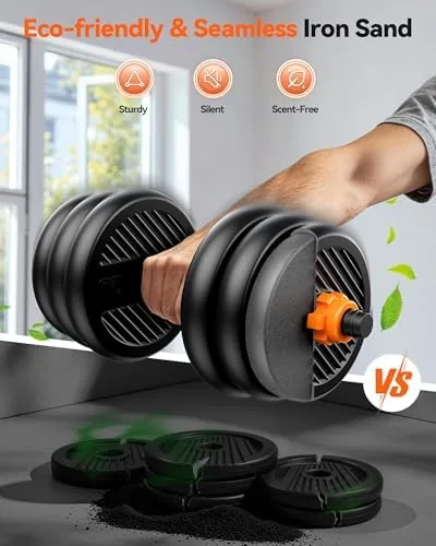 The FEIERDUN DS2 Adjustable Dumbbells, 20/30/40/45/70/90lbs Free Weight Set with Connector in real use