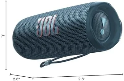 JBL Flip 6 resting on its end with the passive radiators visible