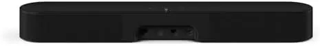 Sonos Beam Gen 2 with the Sonos app open on a phone