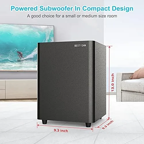 Close look at the BESTISAN Powered Subwoofer, Deep Bass Sub, Down Firing Subs, Easy build quality