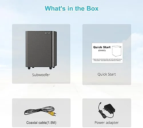 The BESTISAN Powered Subwoofer, Deep Bass Sub, Down Firing Subs, Easy compared in context