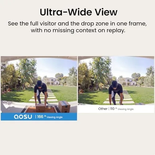 Another view of the aosu 5MP Ultra HD Wireless & Wired Video Doorbell Camera